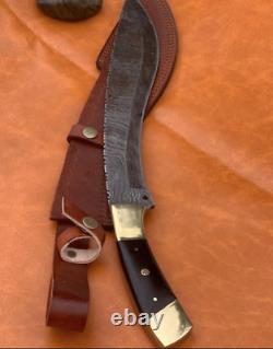 Stunning Brass Full Tang 19 Fixed Blade Hunting Knife Kukri Knife Micarta Handl
