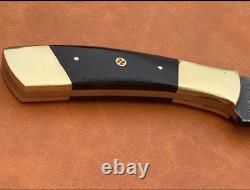 Stunning Brass Full Tang 19 Fixed Blade Hunting Knife Kukri Knife Micarta Handl