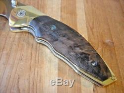 Superb Buck 419 Kalinga Knife Brass Frame Bos S30v Blade Walnut Wood Handles USA