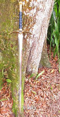 Sword Brass Handle Replica Fantasy Full Size HEAVY blade long point Gift Props