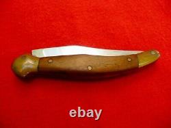 Szankovits Pocket Folding Knife Wood Brass Handle Made In Hungry