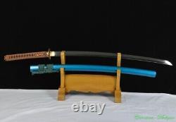 T10 Steel Blade Clay Tempered Katana Japanese Samurai Sword Combat Ready #2137
