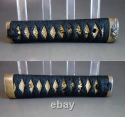 Tsuka handle hilt brass straw fuchi kashira phenix menuki sword fitting tsuba