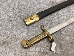 US M-1863 Remington Zouave Brass Handle Sword Bayonet With Scabbard