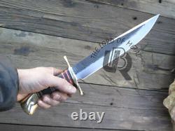 Ubr Custom Handmade High Carbon Steel Hunting Bowie Knife With Brass Handle