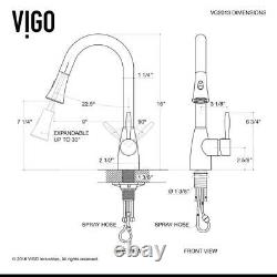 VIGO Aylesbury Single-Handle Pull-Down Sprayer Kitchen Faucet in Stainless Steel