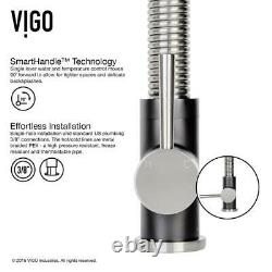 VIGO Edison Single-Handle Pull-Down Sprayer Kitchen Faucet in Stainless Steel