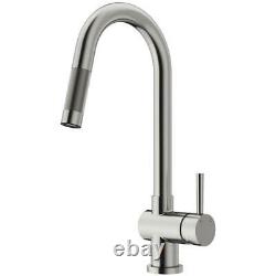 VIGO Gramercy Single-Handle Pull-Down Sprayer Kitchen Faucet in Stainless Steel