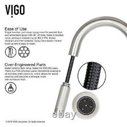 VIGO Gramercy Single-Handle Pull-Down Sprayer Kitchen Faucet in Stainless Steel