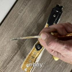 VTG Jambia Dagger Curved Blade Cast Brass Sheath Handle W Small Belt Decorative