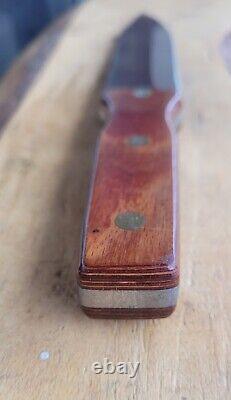 VTG NOS Bowen Blades WV Fixed Blade Knife with Wood & Brass Handle