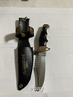 VTG YELLOWSTONE PARK EAGLE Sword Brass Handle Knife & Pouch Keyring Souvenir