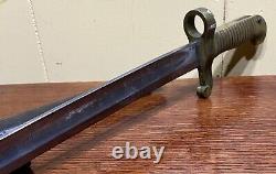 Very Rare CIVIL War Original Us Sword Brass Handle Bayonet And Scabbard