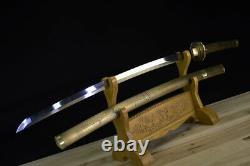 Very Sharp Japan NINJA Sword KatanaBattle Knife BRASS Sheath/Handle -Crane