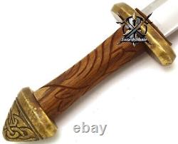 Viking Sword 9th Century Full Tang Brass Handle With Wood Medieval Sword