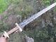 Viking Sword Knife 38 Damascus Custom Handmade With Brass Wire Wrap Handle