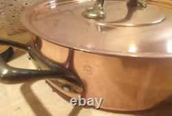 Vintage 10+INCH/26CM Copper/Stainless Steel Rondeau CVD Villedieu MADE IN FRANCE