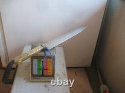 Vintage 8 Blade HOFFRITZ Italian Stainless Slicing Knife Brass Handle ITALY