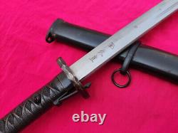 Vintage Brass Handle Japan Army Nco. Katana Sword Military Signed 95 Style Blade