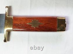 Vintage CVA Italy Bowie Knife Exotic Bubinga Wood / Brass Inlay Handle