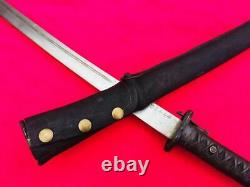Vintage Copper Handle Japan Katana Sword Military Blade falchion Signed Number