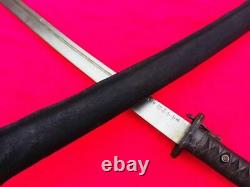 Vintage Copper Handle Japan Katana Sword Military Blade falchion Signed Number