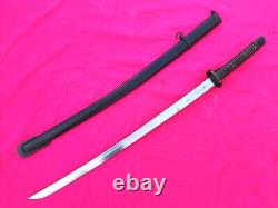 Vintage Copper Handle Military Style Katana Japanese Blade Sword Signature Edge