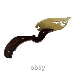 Vintage Custom Knife Brass Fixed Blade Wood Handle