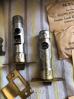 Vintage DEXTER Sectional Cylinder Entrance Handle Set With Night Latch Keys NOS