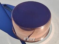 Vintage French Copper Saucepan Set of 5 Bronze Handles Inox Lining 6.6lbs Gift