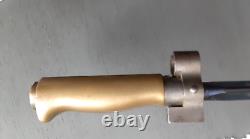 Vintage French World War I Bayonet Military 20 Blade Brass Handle & Scabbard NM