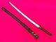 Vintage Japan Samurai Katana Sword Sign Military Blade Metal Sheath Copper Handl