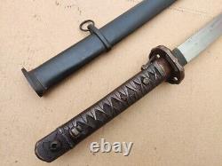 Vintage Japanese Military 95 Type Samurai Katana Sword Signed Blade Brass Handle