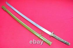 Vintage Japanese Sword NCO Katana Samurai Sheath Brass Handle With Signed Blade