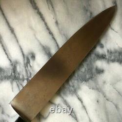 Vintage Lamson & Goodnow 12 Carbon Steel Chef Knife Hardwood Handle Brass Rivet