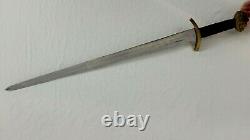 Vintage Medieval Style Fighting Sword With Brass Pommel Leather Handle 37 Long