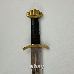 Vintage Medieval Style Fighting Sword With Brass Pommel Leather Handle 37 Long