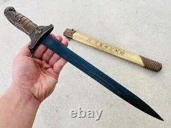 Vintage Military Japanese Air Force Dagger Short Sword Katana Tanto Brass Handle