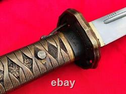Vintage Military Japanese Army Nco Sword Samurai Katana Brass Handle With Number