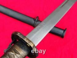 Vintage Military Japanese Army Sword Saber Samurai Katana Sign Edge Brass Handle