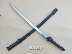 Vintage Military Japanese Army Sword Signature Blade Samurai Katana Brass Handle