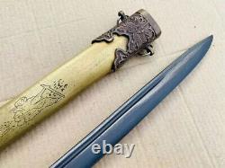 Vintage Military Japanese Navy Short Sword Katana Dagger Tanto Brass Handle Saya