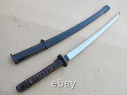 Vintage Military Japanese Sword Samurai Katana Sign Blade Brass Handle With Number