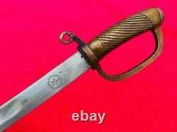 Vintage Military Russian Sword Cossack Cavalry Saber Brass Handle Steel Scabbard