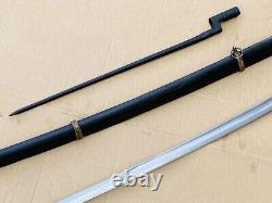 Vintage Military Russian Sword Cossack Cavalry Saber Brass Handle With Bayonet