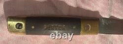 Vintage RARE Dexter Knife Brass Wood Handle 7 3/4 Blade Estate Find As Found