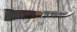 Vintage RARE GEILO NORWAY Fixed Blade Knife Wood & Brass Handle
