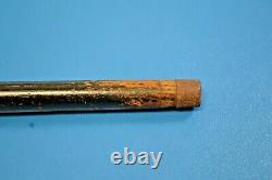 Vintage Stag Antler Horn Handle Walking Stick Cane Wood Steel Brass