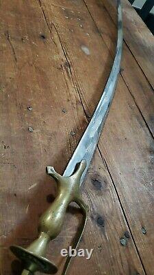 Vintage Talwar Sword with Brass handle Unique Indian Design Curved Blade