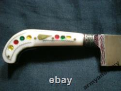 Vintage Uzbek Knife Pchak National Handle Handmade Engraved Textolite Souvenir